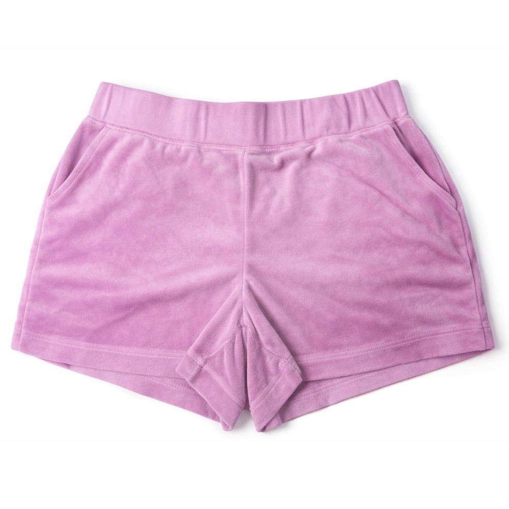Juicy Couture Shorts Womens Medium Pink Velour Y2K Lounge Cozy Casual Soft